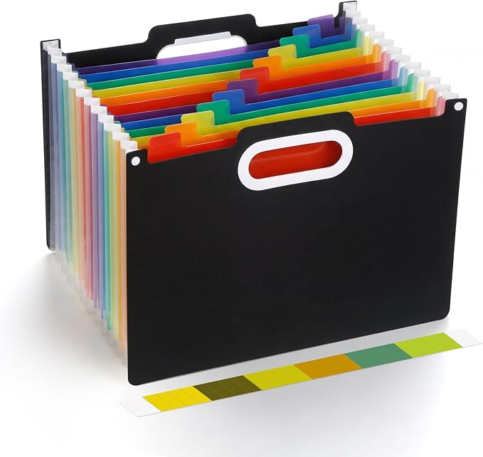 Comix Expanding File Folder, 13 Pockets Accordion File Organizer, Letter/A4 by Comix