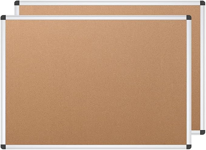 VIZ-PRO Cork Notice Board, 36 X 24 Inches by VIZ-PRO