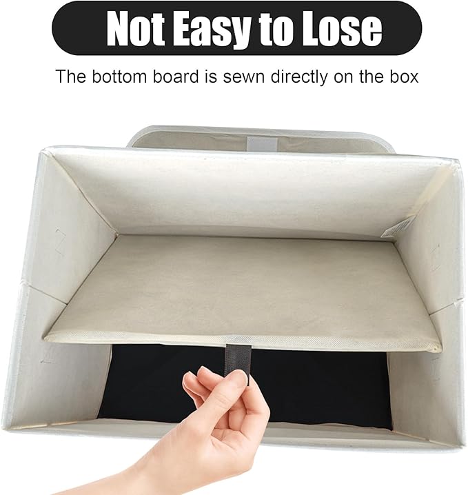 Large 22 Quart Linen Fabric Foldable Storage Bin Cube Organizer Basket with Flip-Top Lid & Handles, Clothes Blanket Box for Home, Office, Closet, Black & White, 4 Pack 14.6 x 9.5 x 9.5-DeskLoop Office