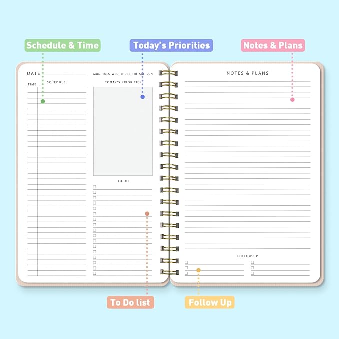 Sweetzer & Orange Daily Planner Notebook – Undated Two-Page Daily Layout - Image 3