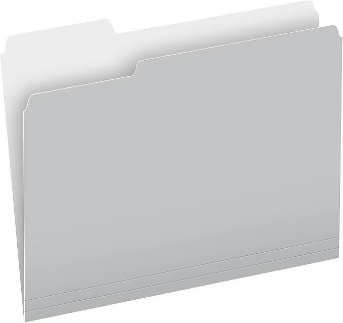 Pendaflex File Folders, 100 Pack, Durable Gray Folders, Letter Size, 3 Tabs by TOPSProducts