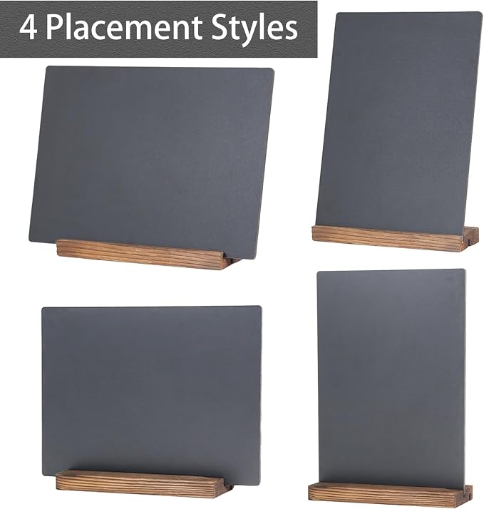 JDEA Desk Chalkboard Wood Sign Double-Sided Chalkboard - Image 2