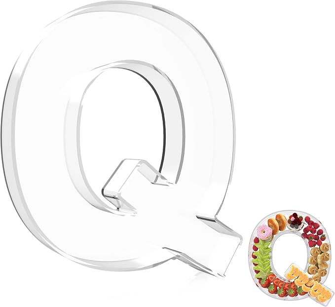 13.8" Extra Large Acrylic Letter Charcuterie Board Box, Reusable Fillable by RUFHVTY
