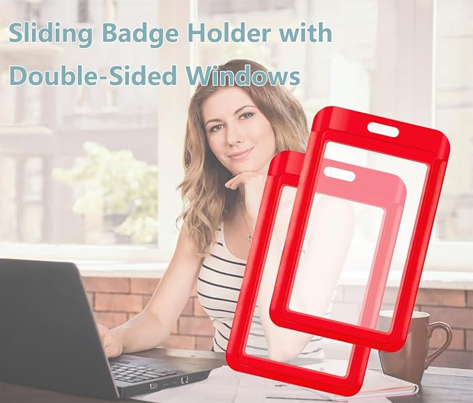 15 Pack Sliding ID Badge Holder - Image 4