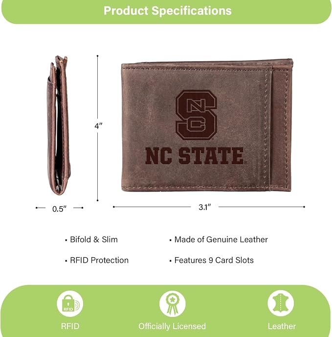 Team Sports America NCAA North Carolina State University Front Pocket Slim - Image 4