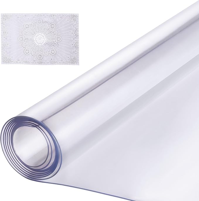 VEVOR Plastic Table Cover, 42 x 96 Inch 1.5 mm Thick Clear Rectangle PVC Desk by VEVOR