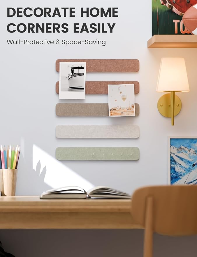 Fluxynara Cork Board Alternative Felt Strip Board 5-Pack 13"x2", Office Pin - Image 4