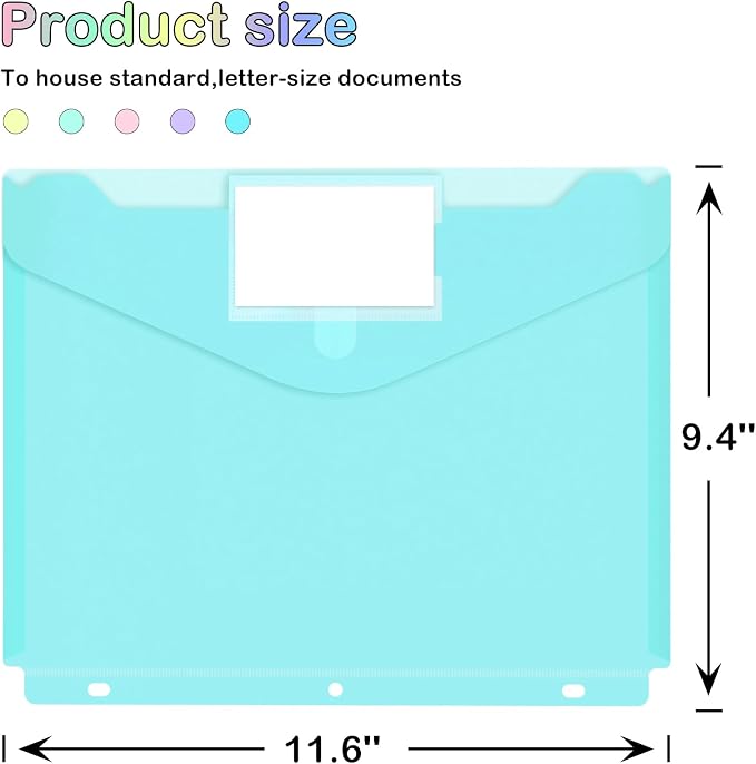 Binder Pocket, 10 Pack Super Heavyweight Plastic Folders - Image 2