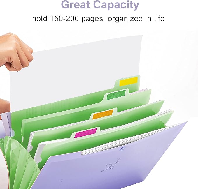 Forvencer Accordion File Organizer, Letter Size, 5 Pocket Expanding File Folder - Image 3