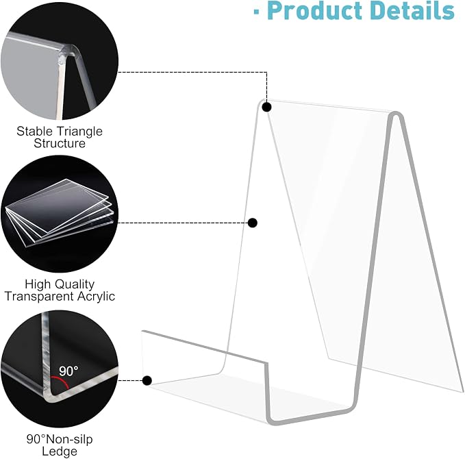 trophable 6 Pack Acrylic Book Stand Thickened Clear Book | Display Easel Holder - Image 6