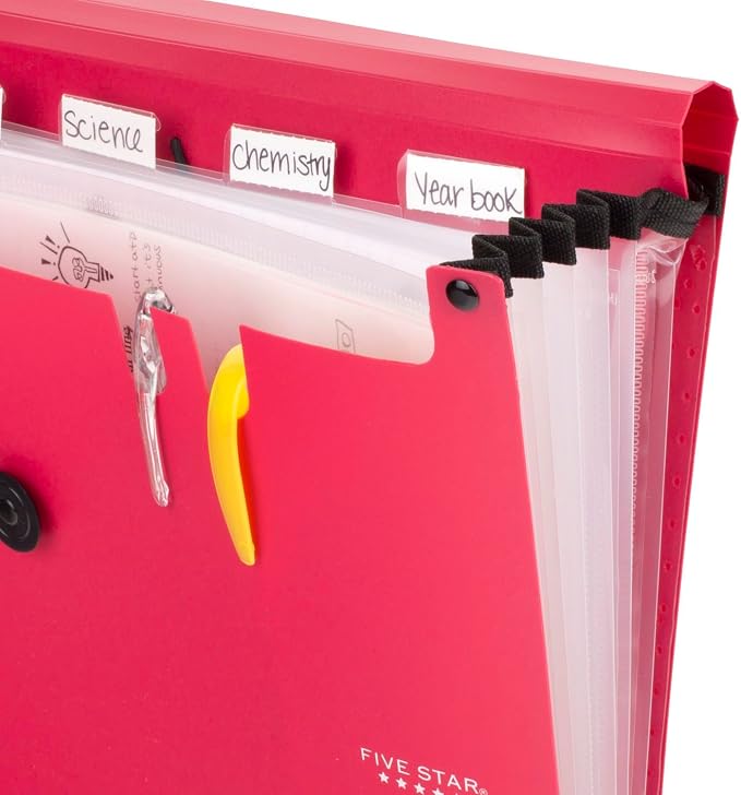 Five Star Expanding File Organizer, 6-Pocket Accordian File Organizer, Bungee - Image 2