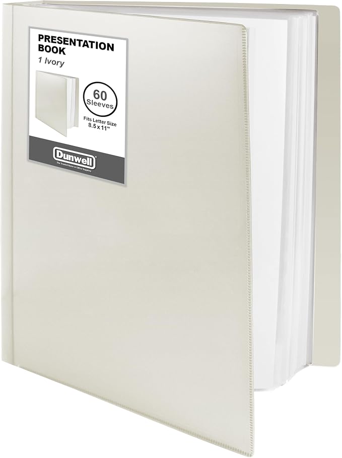 Dunwell Presentation Binder 60-Pocket, Displays 120 Pages, 8.5x11 Portfolio by Dunwell