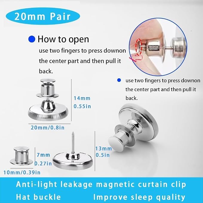 20 Pairs Magnetic Curtain Clips - Image 2