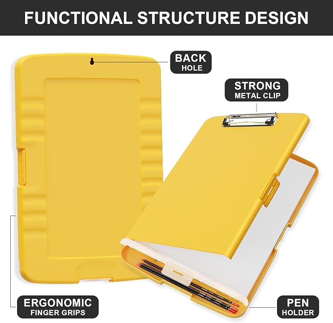 Plastic Clipboard with Storage, 8.5 x 11 Storage Organization Box Side-Opening - Image 3