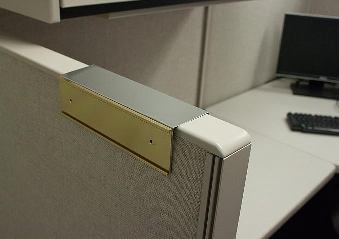 Quality Aluminum, Changeable Cubicle Nameplate Holder, Satin Silver Base - Image 3