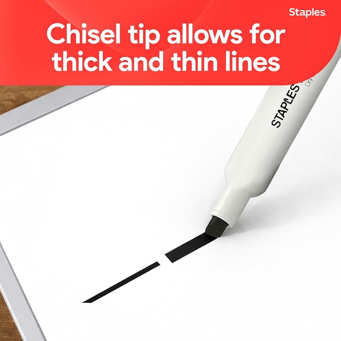 STAPLES Low Odor Dry Erase Markers, Chisel Tip, 12 Pack – Remarx Bold - Image 3