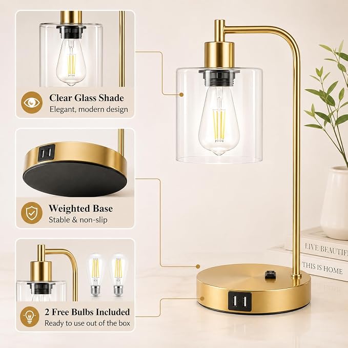 Industrial Touch Control Table Lamps Set of 2 - Image 5