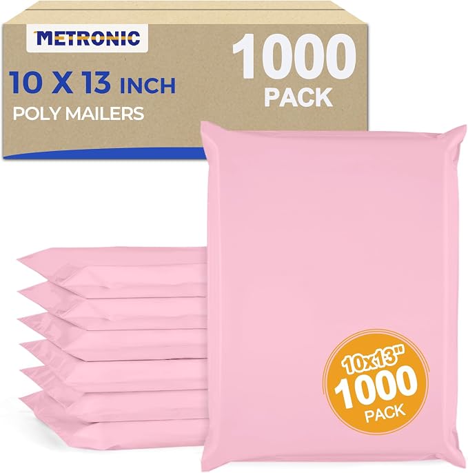 Metronic Poly Mailers 10X13 1000 Pack Bulk, Heavy Duty Self-Seal Shipping Bags by METRONIC