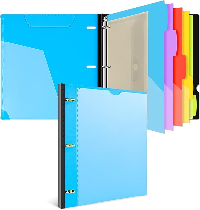 INFUN 1 Inch 3-Ring Telescoping Project Organizer Binder, 13 Pocket, by INFUN