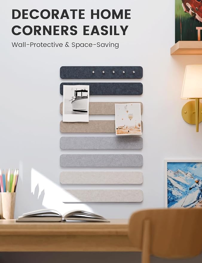 Fluxynara Cork Board Alternative Felt Strip Board 8-Pack 13"x2", Office Pin - Image 4