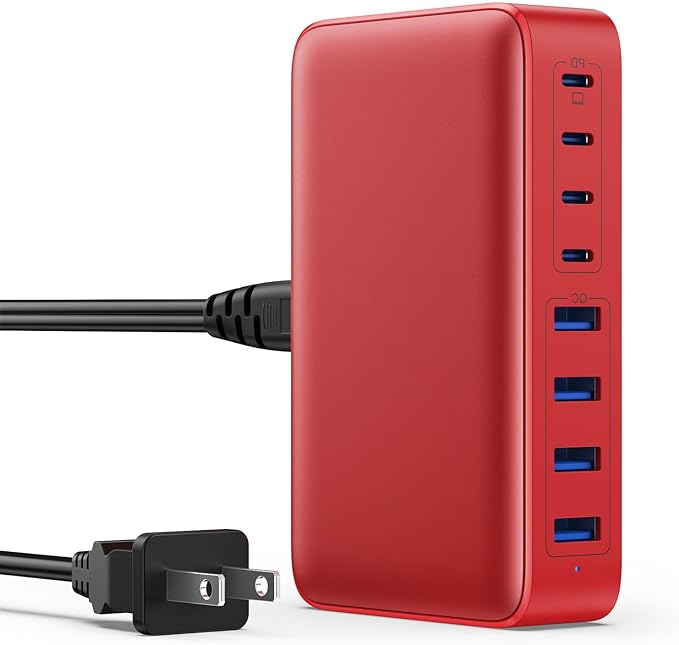 USB C Charger 200W USB C Charger Block,Upgraded GaN III 8-Port Fast Charging Station Hub,PD 65W Laptop Charging Adapter Compatible with MacBook Pro/Air,DELL,Steam Deck,iPhone 16/15/14,Galaxy S23/22-DeskLoop Office