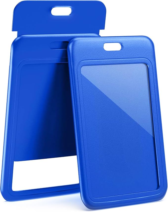 15 Pack Sliding ID Badge Holder Vertical Hard Plastic Card Case Protector Pouch - Image 2