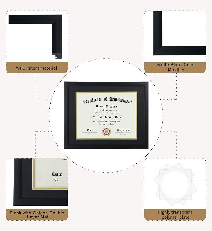 ELSKER&HOME 8.5x11 Certificate Frame Black - Image 5