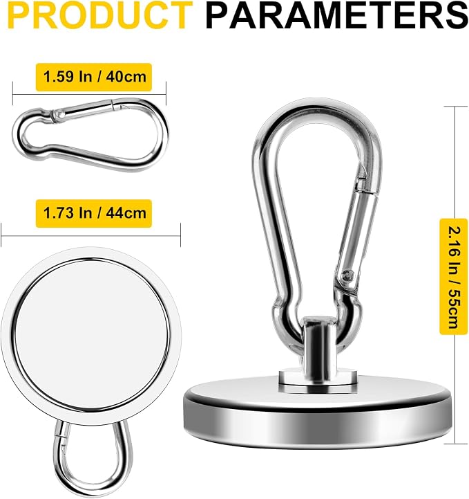 DIYMAG Magnetic Hooks, 4 Pack 200LBS Heavy Duty Neodymium Magnet Hooks | Swivel - Image 2