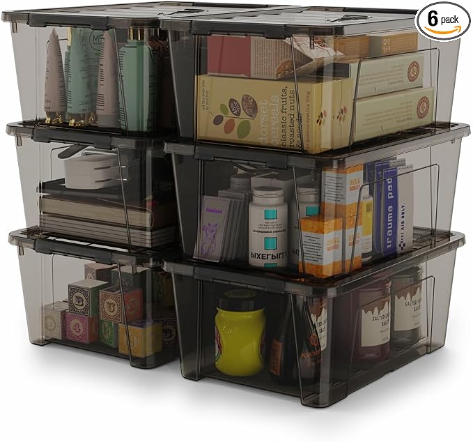 WYT 5-Quart Small Plastic Storage Container Bin by WYT