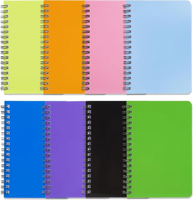 8Pack Small Spiral Notebook 4.2"x 6.1" Pocket Notepad | small notebook is easy by YiHenTiezz