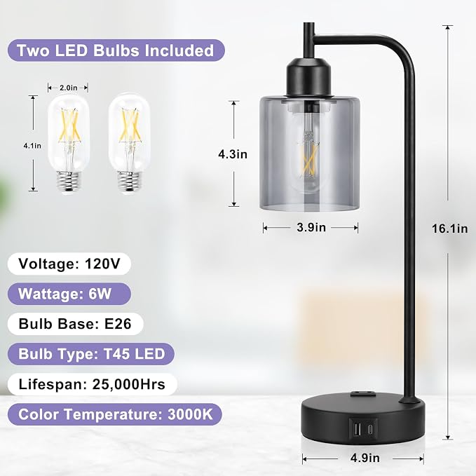 Innqoo Industrial Touch Bedroom Lamps - Image 7
