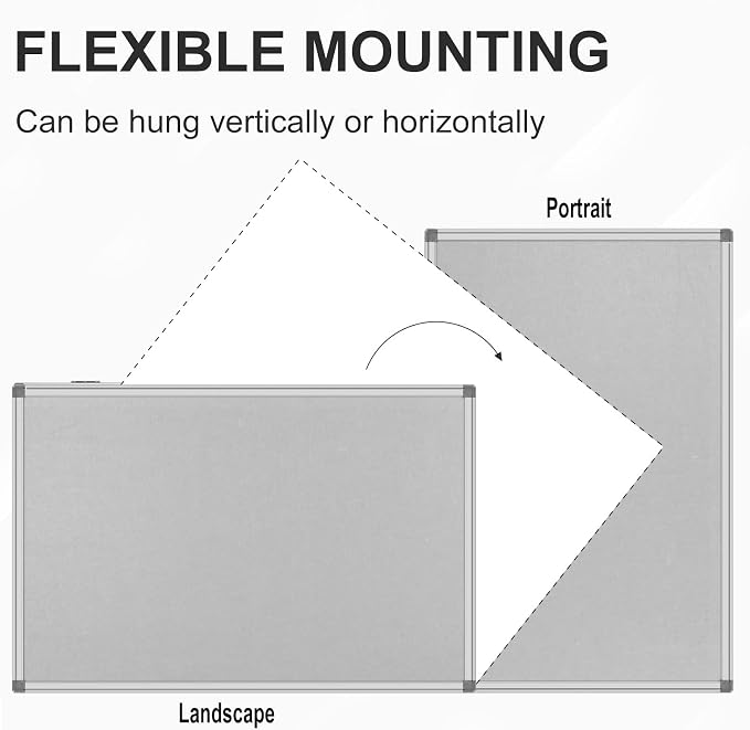36x24-Inch Gray Felt Bulletin Board - Image 5