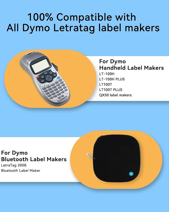 Label KINGDOM Replace for DYMO LetraTag Refills 91331 White Plastic Compatible - Image 4