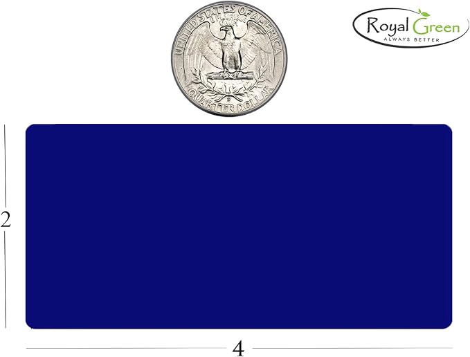 Royal Green Rectangular Metallic Gift Label Large in Silver 4 inch x 2 inch - Image 2