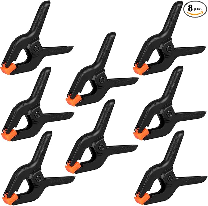 8 Pack Spring Clamps, 4.5inch Plastic Clips, Small Backdrop Clips, Clamps Heavy by Romeda