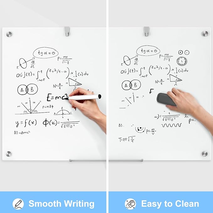 36 x 24 Inches Glass Whiteboard, Magnetic Glass Dry Erase Board - Image 2