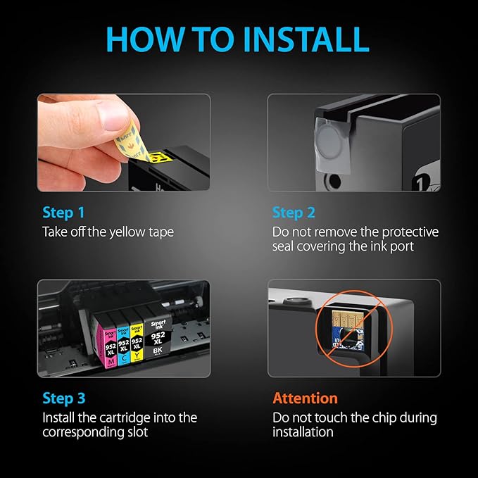 Smart Ink Compatible Ink Cartridges Replacement for HP952XL 952 XL 2 Black and Cyan/Magenta/Yellow (5 Combo Pack) to use with HP OfficeJet Pro 8710 7740 8720 8715 8210 8703 OfficeJet 8702 Printers-DeskLoop Office