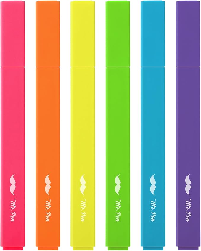 Mr. Pen- Aesthetic Highlighters No Bleed, 6 Pack, Cute Highlighters Assorted by MrPen