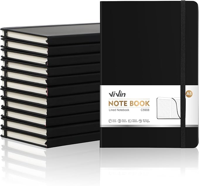 ViVin Lined Journal Notebooks for Professional Office Work, 192 Pages, Medium by ViVin
