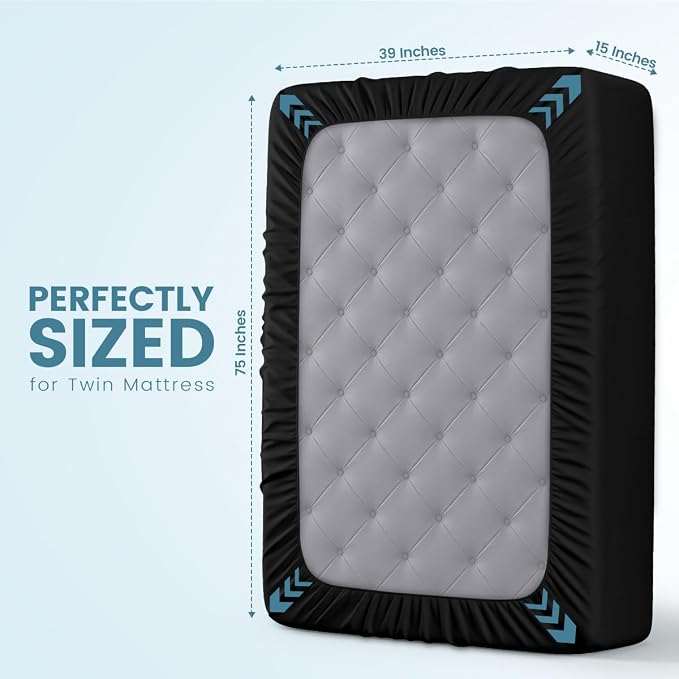 Twin Size Mattress Protector Waterproof, Premium 200 GSM Terry Mattress Cover - Image 4
