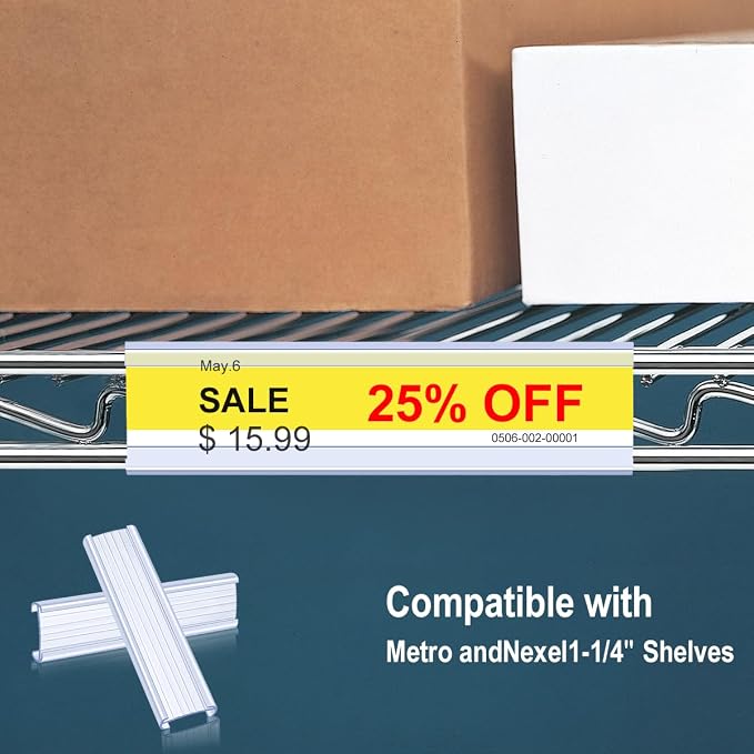 Lenink 20Pcs Wire Shelf Label Holders, Plastic Wire Rack Label Holder Compatible - Image 6
