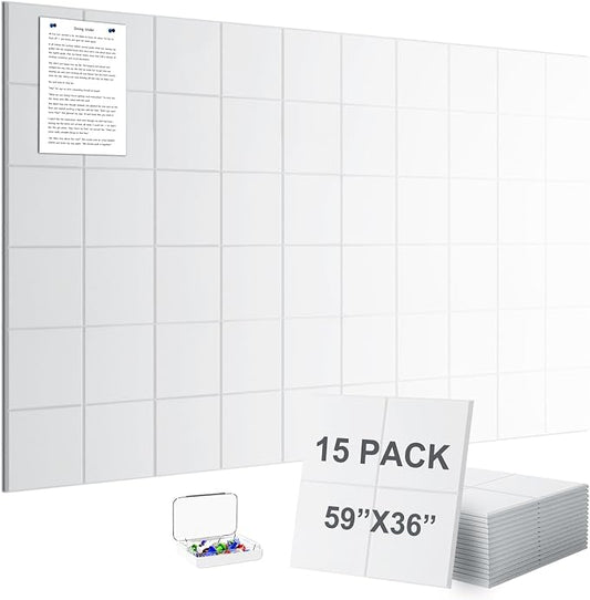 G Gamit Large Felt Wall Tiles Bulletin Board 59”x36”, Large Cork Board by GGAMIT