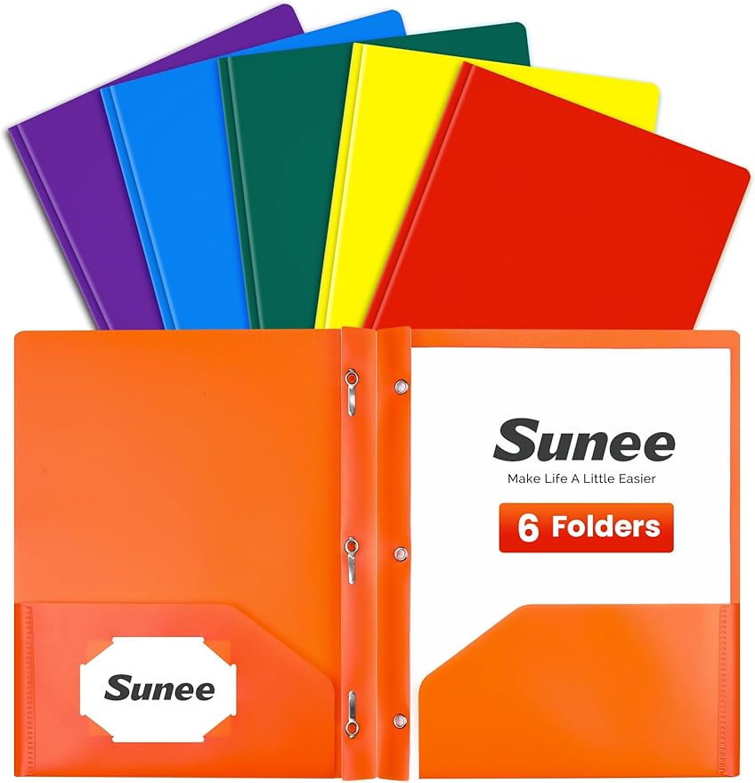 SUNEE 3-Prong Plastic Folders by SUNEE