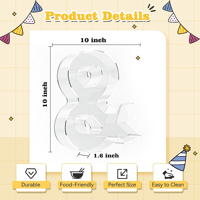 Ledido 10’’ Acrylic Letter Charcuterie Board Box, Reusable Fillable Serving Tray - Image 3
