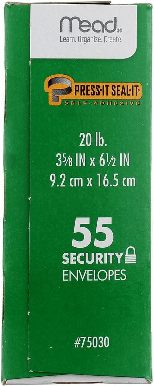 Mead Press-It Seal-It #6 3/4 Security Envelopes - Image 3