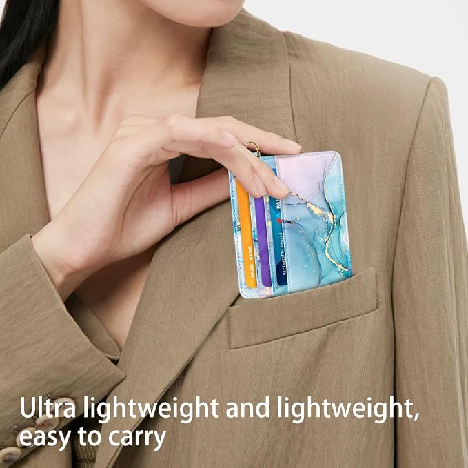 Slim Minimalist Pocket Credit Card Holder Wallet RFID Blocking Lightweight Thin - Image 7