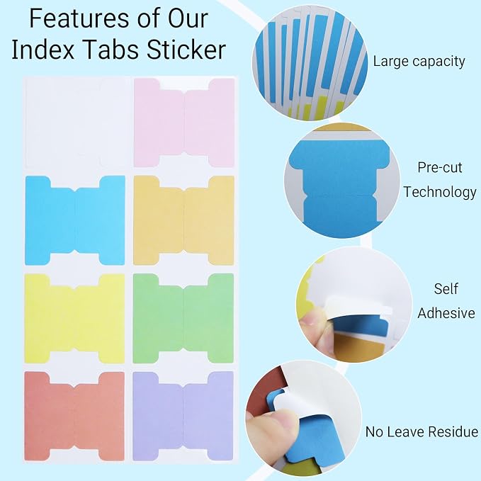 80 Pieces Sticky Blank Monthly Index Tabs Double-Sided Page Markers, - Image 7