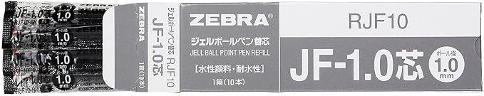 Zebra B-RJF10-BK Gel Ballpoint Pen Refills, Sarasa JF-1.0 Cores, 10 Pieces - Image 3