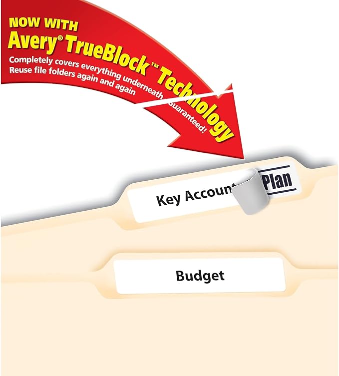 AVERY AVE5366 - Permanent Self-Adhesive Laser/Inkjet File Folder Labels - Image 2