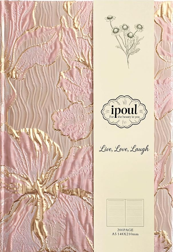 Floral Journal for women, Hardcover Notebook, Ruled Pages, Lay Flat, Pretty by ipoul